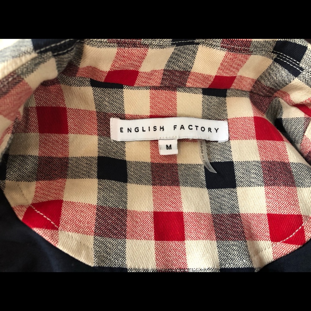 English Factory blk,red,tan checkered blazer. Sz M